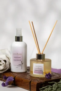 diffuseur a tiges et eau de linge positive vibes de gerajeune